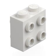 Stein speziell 1 × 2 × 1 2/3 mit 8 Noppen auf 2 Seiten Weiß