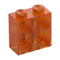 Brick Special 1 × 2 × 1 2/3 with 8 Studs on 2 Sides Trans-Orange
