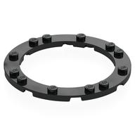 Platte 8 × 8 rund mit 6 × 6 rund Aussparung in Schwarz