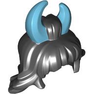 Hair Mid-length, Medium Azure Horns Print Schwarz