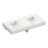 Treasure Chest Lid, Flat with 2 Studs Weiß