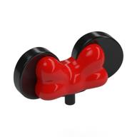 Headwear Accessory Bow with Minnie Mouse Ears, Small Pin, Red Pattern in Black