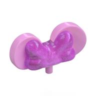 Headwear Accessory Bow with Minnie Mouse Ears, Small Pin, Opal Trans-Dark Pink Pattern Leuchtrosa
