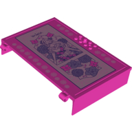 Plate Special Book 11 × 16 with 2 × 4 Container, 2 × 4 Studs on Edge, Hole with 'Isabella', Gil on Bright Pink Background print Dunkelrosa