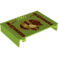 Plate Special Book 11 × 16 with 2 × 4 Container, 2 × 4 Studs on Edge, Hole with Reddish Brown Straps, Big Ben, Pirate Ship, Moon print Lime
