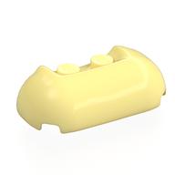 Stein rund, gebogen dreifach 2 × 4 × 1 mit 1 × 2 vertieft Mitte Leuchtendes Hellgelb