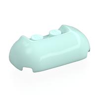 Brick Round, Curved Triple 2 × 4 × 1 with 1 × 2 Recessed Center Light Aqua