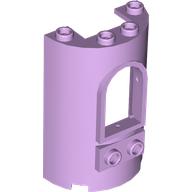 Cylinder Half 2 × 4 × 5 with 1 × 2 Cutout and Arched Window Lavender