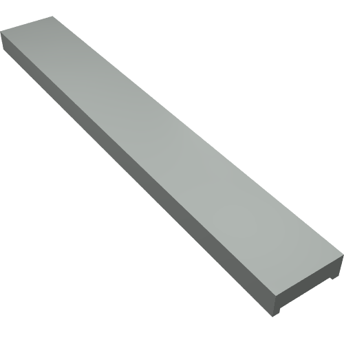 Vehicle Track, Train, Level Crossing Center Rail Cap Insert 2 × 14 × 2/3 Light Gray