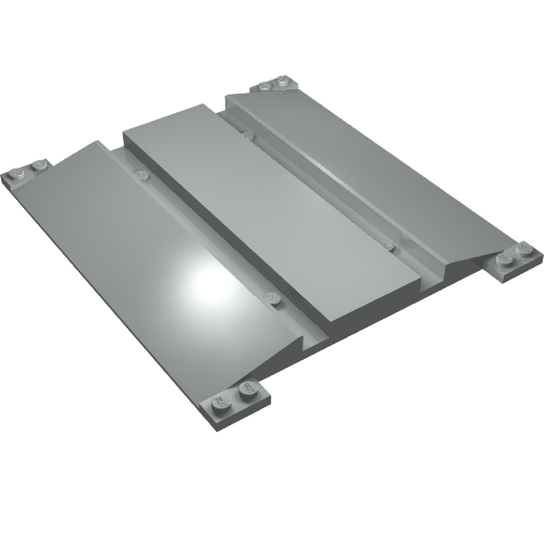 Vehicle Track, Train, Level Crossing Base - Solid Center Hellgrau