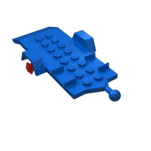 Vehicle Base, Trailer 4 × 8 Bed with Red Wheels Blue
