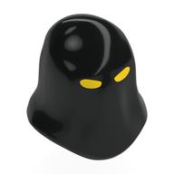 Hood, Full with Bright Light Orange Eyes print Schwarz