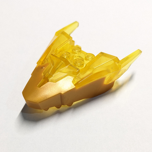 Creature Body Part, Dragon Head with Trans-Yellow Horns Pattern Perlgold
