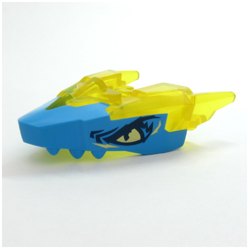 Creature Body Part, Dragon Head with Trans-Yellow Horns Pattern, Yellow Eyes print Dunkelazur