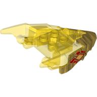 Creature Body Part, Dragon Head Upper Jaw with Spikes with Trans-Yellow Pattern, Dark Red and Yellow Eyes, Red Flames Print Perlgold