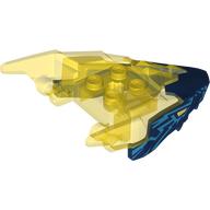 Creature Body Part, Dragon Head with Trans-Yellow Horns Pattern and Red Markings, Yellow Eyes print Dark Blue