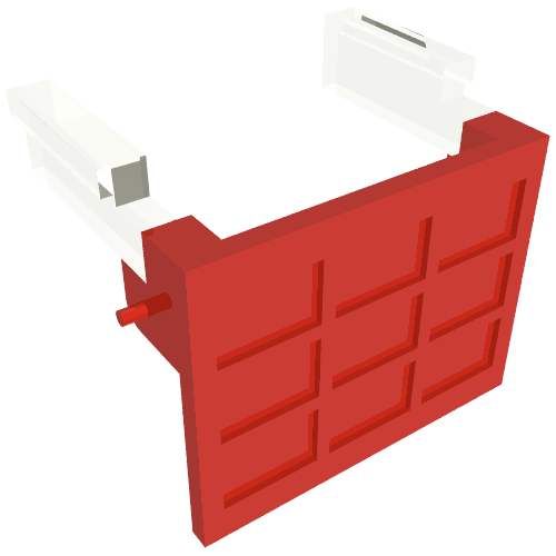 Garage Door Solid Assembly with Trans Clear Counterweights - Old (Hinge Pins on Door) Rot