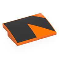Brick Curved 4 × 3 × 2/3 No Studs with Black Shapes print Orange