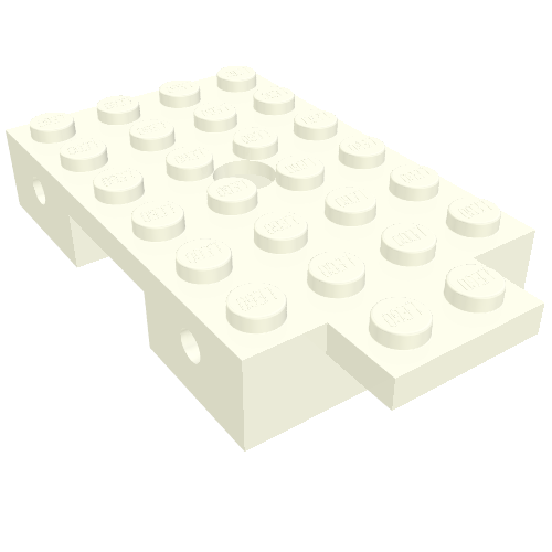 Vehicle Base, Train 4 × 7 with Wheels Holder White