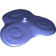 Plant, Triple Round Leave with Swirls, Center Stud Blue Violet