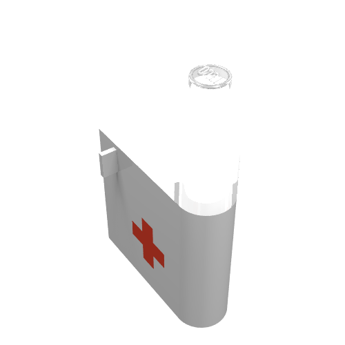 Door 1 × 3 × 4 Right with Window and Red Cross Print, Lower [338 / 373-2] Weiß