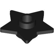 Plate Special 5-Point Star 2 × 2 with One Stud Black