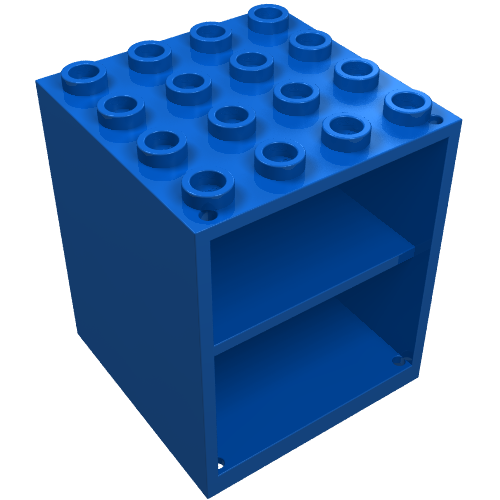 Homemaker Cupboard 4 × 4 × 4 with Door Holder Holes Blau
