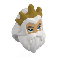 Mask, Hair and Beard, Dark Bluish Grey Eyebrows, Warm Tan Face, Gold Crown Print (King Triton) White