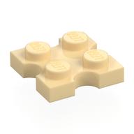 Plate Special 2 × 2 with Round Cutouts on Sides Tan