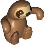 Duplo Animal Sloth, Tan Face, Reddish Brown Eyes Print Medium Nougat