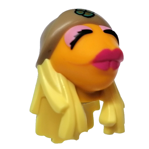 Minifig Head Special (Janice) Bright Light Orange