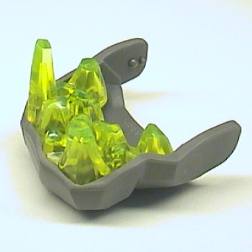 Creature Body Part, Rock Monster King Jaw Lower with Trans-Neon Green Teeth Dunkelblaugrau