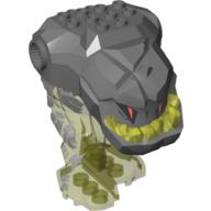 Body Rock Monster Large with Dark Bluish Gray Top Pattern Trans-Neon Green