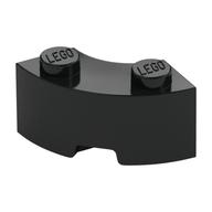 Brick Round Corner 2 × 2 Macaroni with Stud Notch and Reinforced Underside [New Style] Black
