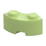 Brick Round Corner 2 × 2 Macaroni with Stud Notch and Reinforced Underside [New Style] Yellowish Green