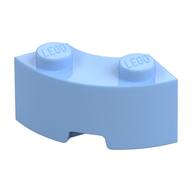 Brick Round Corner 2 × 2 Macaroni with Stud Notch and Reinforced Underside [New Style] Bright Light Blue