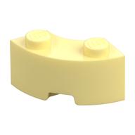 Brick Round Corner 2 × 2 Macaroni with Stud Notch and Reinforced Underside [New Style] Bright Light Yellow