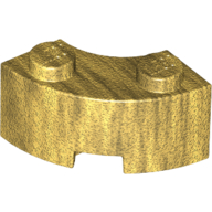 Brick Round Corner 2 × 2 Macaroni with Stud Notch and Reinforced Underside [New Style] Pearl Gold