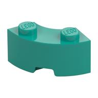 Brick Round Corner 2 × 2 Macaroni with Stud Notch and Reinforced Underside [New Style] Dark Turquoise