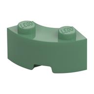 Brick Round Corner 2 × 2 Macaroni with Stud Notch and Reinforced Underside [New Style] Sand Green