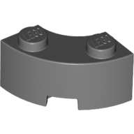 Brick Round Corner 2 × 2 Macaroni with Stud Notch and Reinforced Underside [New Style] Dark Bluish Gray
