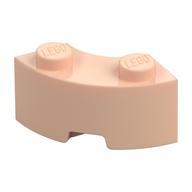 Brick Round Corner 2 × 2 Macaroni with Stud Notch and Reinforced Underside [New Style] Hellnougat