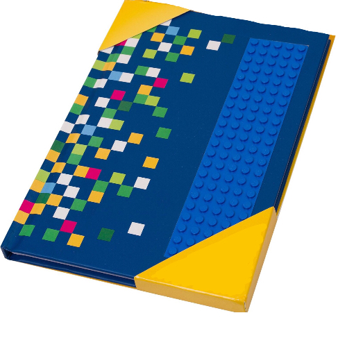 Hardcover Notebook with Embedded 5 × 24 Stud Blue Plate and Page Marker Ribbon Dunkelblau