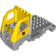 Duplo Toolo Truck Chassis with Light Bluish Gray Flatbed and Cab Yellow