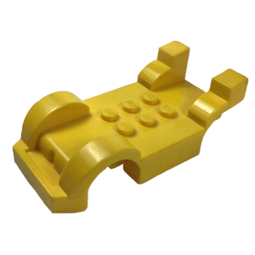 Vehicle Base, 4 × 8 with Mudguards, Fast Food Racer, Front Bumper and Tall Curved Rear Fenders Yellow