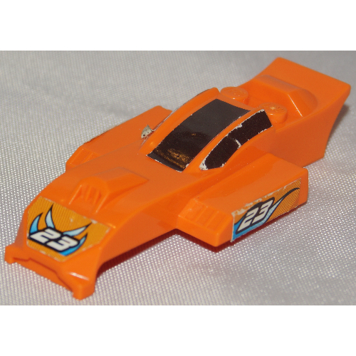 Vehicle Body, Top Fast Food Racer 4 X 8 with Front Scoop and Rear Spoiler Orange