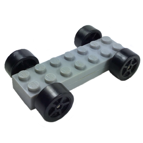 Vehicle Base Fast Food Racer 2 × 7 × 2/3 with Black Spoked Wheels, Slicks Schwarz