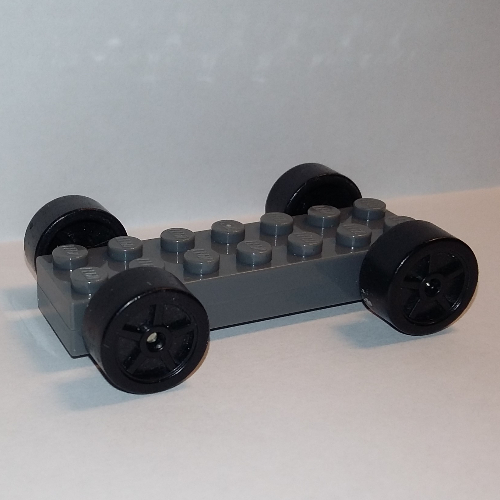 Vehicle Base Fast Food Racer 2 × 7 × 2/3 with Black Spoked Wheels, Slicks Dunkelblaugrau