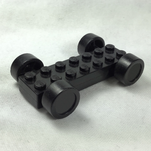 Vehicle Base Fast Food Racer 2 × 7 × 2/3 with Black Wheels, Slicks Black
