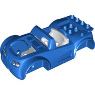 Duplo Toolo Car Chassis Assembly with Blue Body and White Interior Blue